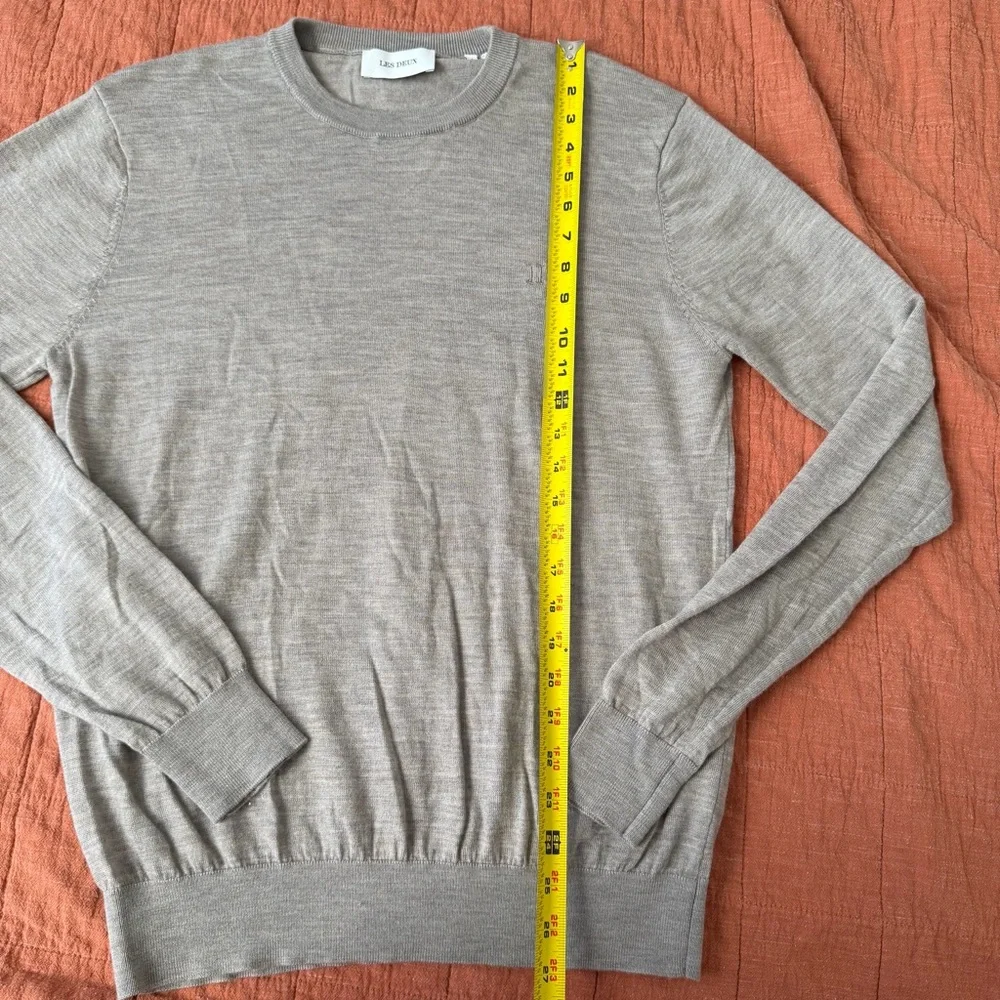 Les Deux $159 Greyson Merino Wool Crew Knit Sweater Men’s Large Taupe Copenhagen